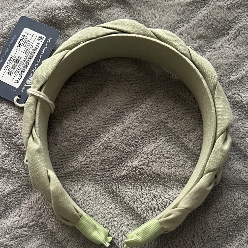 Universal Thread Braided Headband in Olive Green